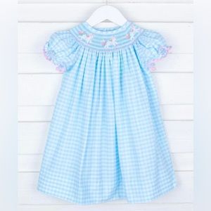 SMOCKED AUCTIONS - Toddler 3T Smocked short sleeve unicorn dress NWT